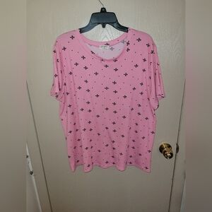 Free Kisses Pink Ribbed Bow Top Coquette Girly Plus Size Womens Size 3XL